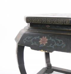 Pair of Chinese Chinoiserie Lacquered Painted Side Tables circa 1970 - 4820757