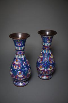 Pair of Chinese Cloisonn Vases - 4739489