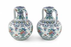 Pair of Chinese Doucai Double Ear Porcelain Vases - 4198672