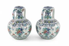 Pair of Chinese Doucai Double Ear Porcelain Vases - 4198674