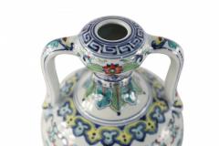 Pair of Chinese Doucai Double Ear Porcelain Vases - 4198676