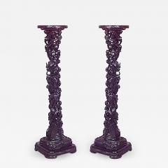 Pair of Chinese Ebonized Carved Scroll - 1439476