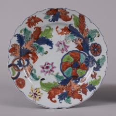 Pair of Chinese Export Pseudo Tobacco Leaf Plates c 1775 - 4463647
