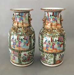 Pair of Chinese Export Rose Medallion Tall Vases - 778255