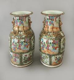 Pair of Chinese Export Rose Medallion Tall Vases - 778257