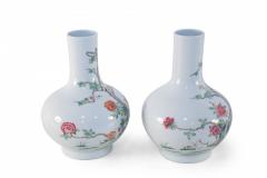 Pair of Chinese Famille Rose Globular Porcelain Vases - 4200749