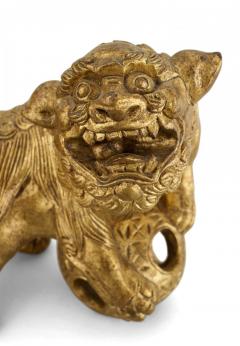 Pair of Chinese Gilt Foo Dogs - 4520089