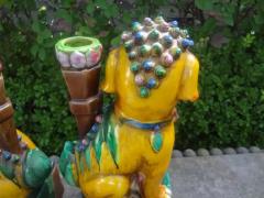 Pair of Chinese Glazed Terracotta Foo Dogs - 3806733