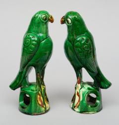 Pair of Chinese Green Parrots Circa 1880 - 267233