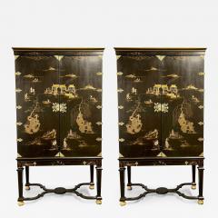 Pair of Chinese Griswold Cabinets Armoires Dessin Fournir Chinoiserie - 2504161