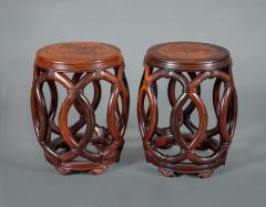 Pair of Chinese Hardwood Garden Seats - 327900