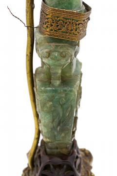 Pair of Chinese Jade colored Hardstone Lamps - 4171062