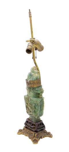 Pair of Chinese Jade colored Hardstone Lamps - 4171063