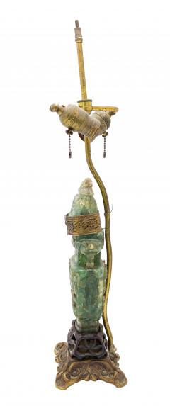 Pair of Chinese Jade colored Hardstone Lamps - 4171064