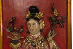 Pair of Chinese Lacquered Carved Wall Plaques - 4201698