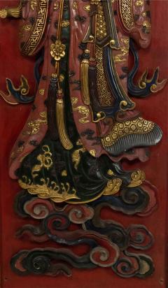 Pair of Chinese Lacquered Carved Wall Plaques - 4201699