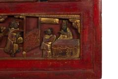 Pair of Chinese Lacquered Carved Wall Plaques - 4669123