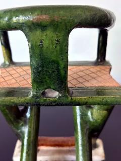 Pair of Chinese Ming Dynasty Tomb Funeral Pottery Chair Models - 3268895