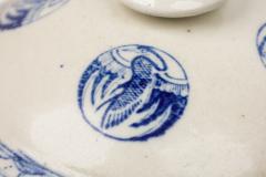 Pair of Chinese Mixed Blue White Porcelain Covered Bowls with Bird Decoration - 4667385