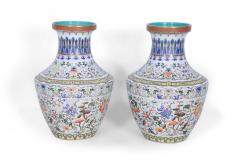 Pair of Chinese Multi Color Pattern Porcelain Vases - 4520342