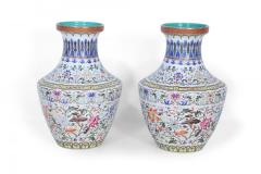 Pair of Chinese Multi Color Pattern Porcelain Vases - 4520344