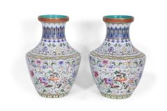 Pair of Chinese Multi Color Pattern Porcelain Vases - 4529361