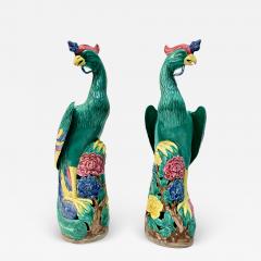 Pair of Chinese Porcelain Phoenix Ho Ho Birds - 1875473