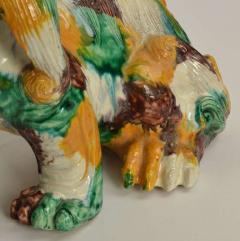 Pair of Chinese Qilin 20th Century in Sancai Glazed Ceramic - 3269598