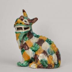 Pair of Chinese Qilin 20th Century in Sancai Glazed Ceramic - 3269697