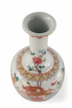 Pair of Chinese Qing Dynasty Style Orange Dragon and Floral Motif Porcelain Vase - 4633751