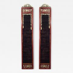 Pair of Chinese Red and Gold Lacquered Pilasters - 4643936