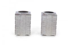 Pair of Chinese Song Dynasty Style Beige Cong Vases - 4200905