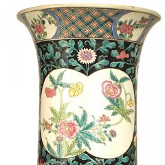 Pair of Chinese Style Black and White Floral Vases - 4201026