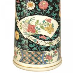 Pair of Chinese Style Black and White Floral Vases - 4201027