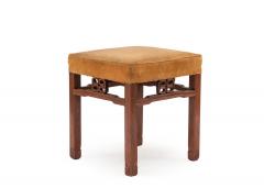 Pair of Chinese Teak and Velvet Benches - 4660512