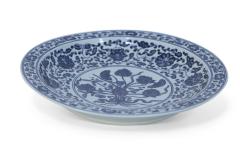 Pair of Chinese White and Blue Floral Decorative Plates - 4408872