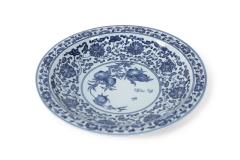 Pair of Chinese White and Blue Peaches Decorative Plates - 4408881