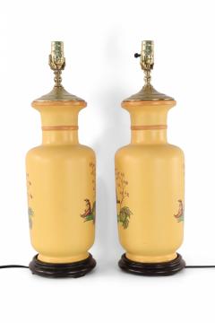 Pair of Chinese Yellow Balancing Scene Table Lamps - 4170984
