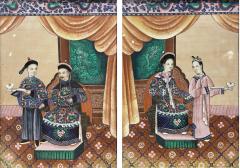 Pair of Chinese ancestor portraits - 2751181