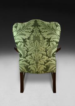 Pair of Chippendale Period Mahogany Gainsborough Arm Chairs - 4314509