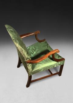 Pair of Chippendale Period Mahogany Gainsborough Arm Chairs - 4314510