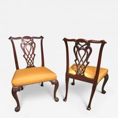 Pair of Chippendale Style Carved Mahogany Dining Chairs - 4483568
