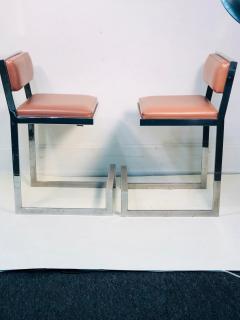Pair of Chrome Bar Stools or Side Chairs - 777096