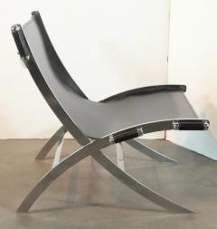 Pair of Chrome Plated Steel Lounge Chairs - 3190192