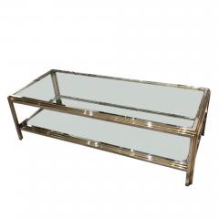 Pair of Chrome and Brass Coffee Tables Can Be Sold Separately  - 3407722