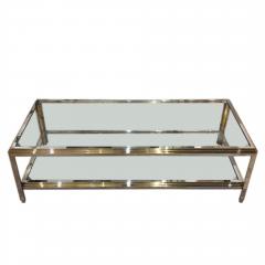 Pair of Chrome and Brass Coffee Tables Can Be Sold Separately  - 3407723