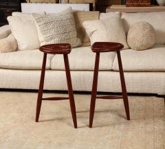 Pair of Cinnabar Lacquer Stools - 3007077