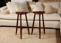 Pair of Cinnabar Lacquer Stools - 3007079