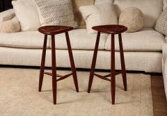 Pair of Cinnabar Lacquer Stools - 3007082