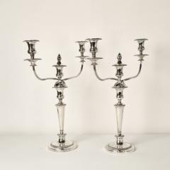 Pair of Classic Georgian Silver Plated Two Arm Candelabra circa 1880 - 4216452